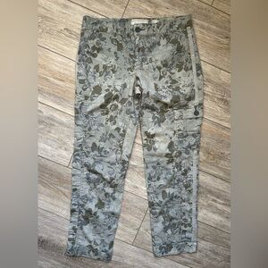 Anthropologie Hei Hei Floral Slim Cargo Pants Size 2